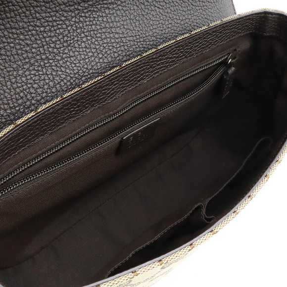 GUCCI GG canvas Crossbody Bag leather khaki Green beige Black - Picture 4 of 7